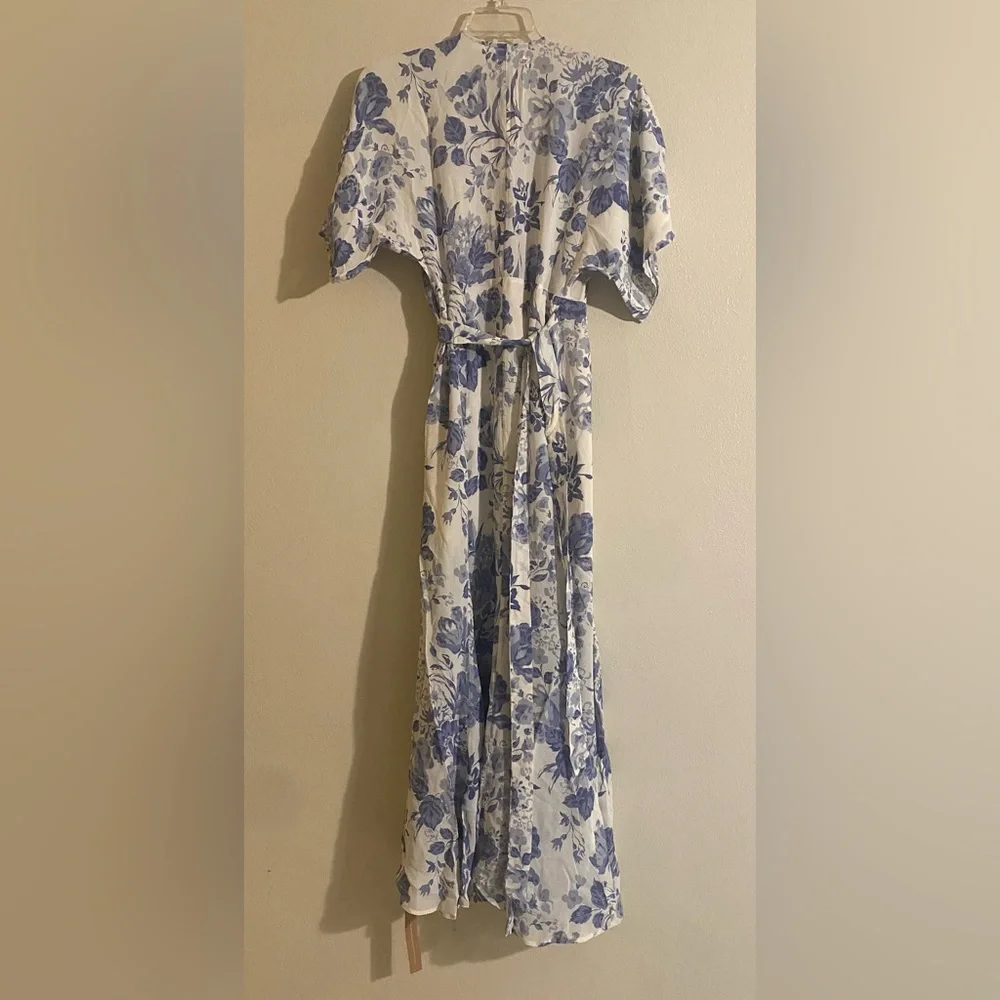 Reformation White and Blue Floral Maxi Dress Medium - Picture 8 of 9